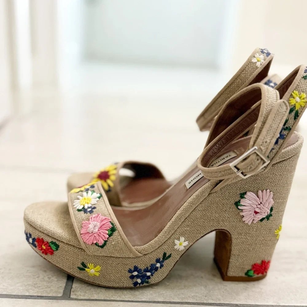 Tabitha Simmons - Calla Meadow Canvas Espadrilles - size 9.5 - Excellent Cond.